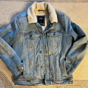 Hollister Epic Flex Sherpa Heavyweight Western Cowboy Size Large Denim Jacket